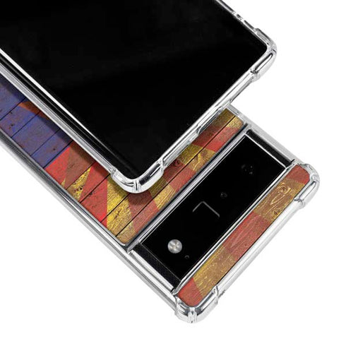 Arizona Flag Dark Wood Google Pixel 6 Clear Case